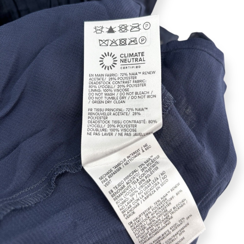 Reformation Cyra Pieced Drop-Waist Maxi Dress Navy Blue - Size 4 - Picture 16 of 16